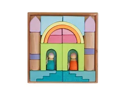 Grimms Grimms Bauwelt Wolkenspiel Holzbausteine 24-teilig, bunt lasiert Maße 26,5 x 26,5 x 5 cm – Produktbild 1 von 1