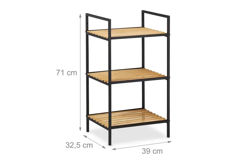 RELAXDAYS RELAXDAYS Standregal aus Bambus & Metall, 1-tlg., 3, Braun|schwarz, – Produktbild 4 von 5