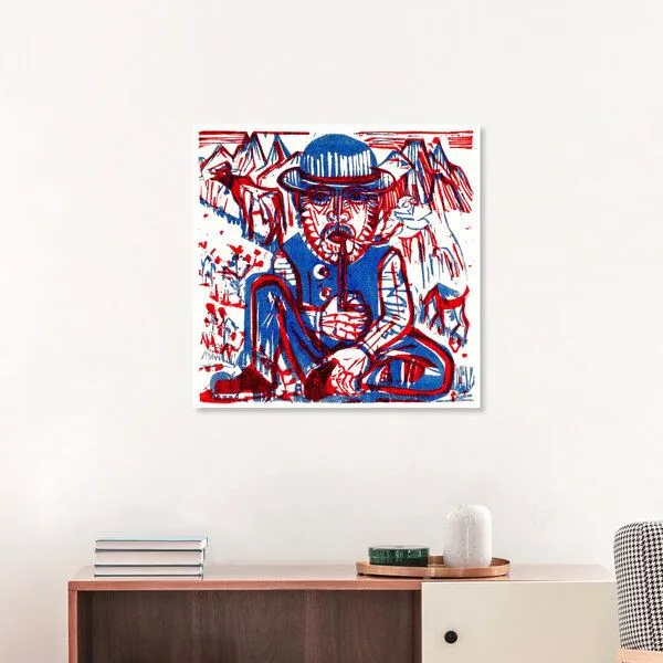 Photocircle Photocircle Poster / Leinwandbild - Rauchender Bauer von Ernst Ludwig Kirchner – Produktbild 1 von 4