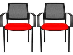 Topstar Topstar Besprechungsstuhl "BtoB 10" mit Armlehnen Netzrücken rot, 2 Stk. – Produktbild 1 von 1