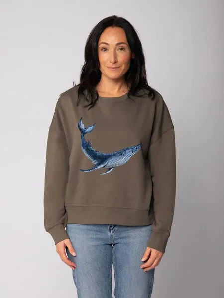 watapparel watapparel Sweatshirt Frauen Wal, Mocha, – Produktbild 2 von 2