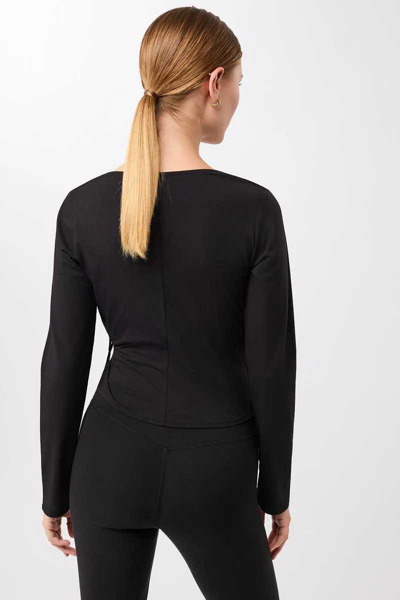 mandala MANDALA Damen vegan Wickeloberteil Neu In Schwarz, Schwarz, – Produktbild 2 von 2