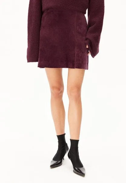 ARMEDANGELS ARMEDANGELS VANJARAA VELVET Damen Jerseyrock aus Bio-Baumwoll Mix, Dark cranberry, – Produktbild 1 von 4