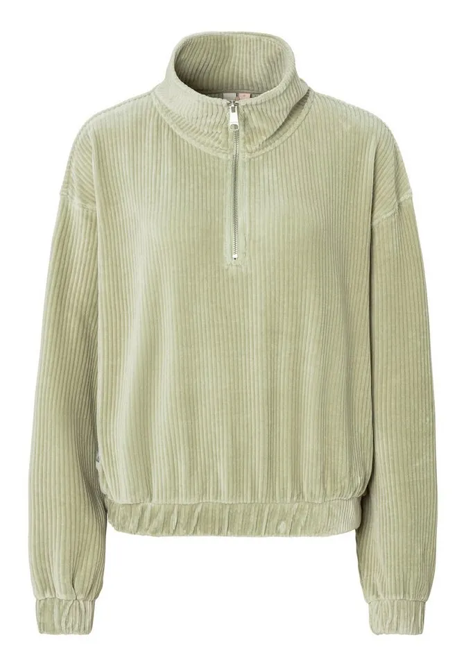 ragwear ragwear Sweatshirt IZZAR CORD Stehkragen mit Reißverschluss im Troyer-Stil, Grün, – Produktbild 2 von 3