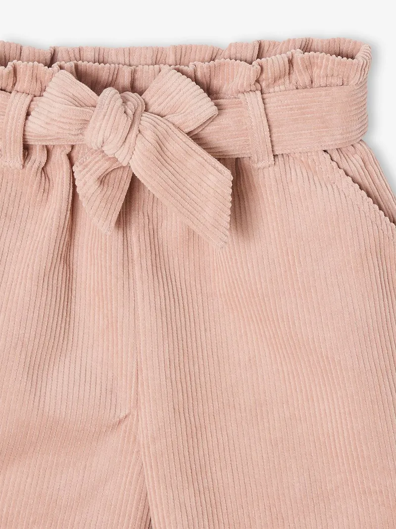 Vertbaudet Mädchen Shorts aus Samt im Paperbag-Stil pudrig, Pudrig rosa, – Produktbild 4 von 4