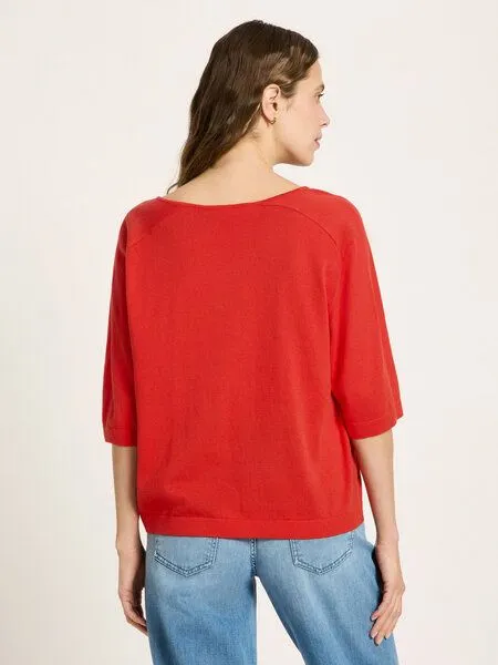 LANIUS LANIUS Strickshirt aus Bio-Baumwolle, Lava red, – Produktbild 4 von 4