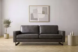 OTTO home 3-Sitzer Pinto, 206 cm, Cord, Chenille, Lederoptik, mit Keder, schwarze Metallfüße, Wellenunterfederung – Produktbild 1 von 1