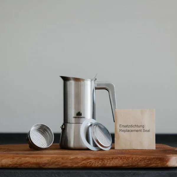 GROENENBERG GROENENBERG Kaffee Spar Set 2 | Espressokocher Induktion (4|6 Tassen) + Kaffeemühle – Produktbild 2 von 4