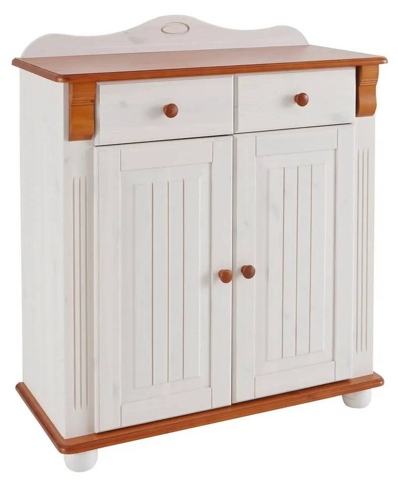 OTTO home Kombikommode Adele, aus massiver Kiefer, 92cm breit, Weiß, – Produktbild 3 von 5