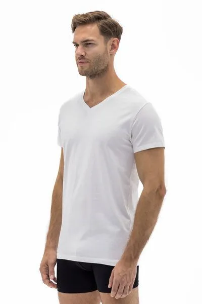 Barrio 13 Barrio 13 Herren V-Ausschnitt 3er Pack - Stretch Baumwolle Unterhemd mit Kurzarm Slim Fit, Schwarz, – Produktbild 2 von 4