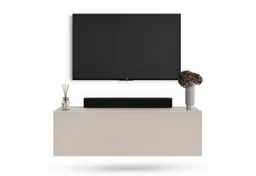 Planetmöbel TV-Schrank West TV-Board, Fernsehtisch 100 cm lang, TV-Lowboard (für Fernseher bis 55 Zoll, TV Schrank viel Stauraum, 1-St., sideboard hängend, Fernsehschrank 100 x 30 x 37,5 cm) kaschmir – Produktbild 1 von 1