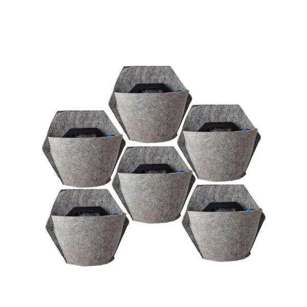 CitySens CitySens 6er-Pack Wand-Blumentopf mit Textilbezug und automatische Bewässerung, Schwarz, – Produktbild 1 von 3