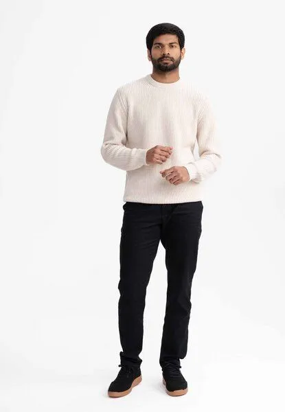 MELA MELA Strickpullover RAVI aus 100% Bio-Baumwolle, Cream melange, – Produktbild 4 von 4