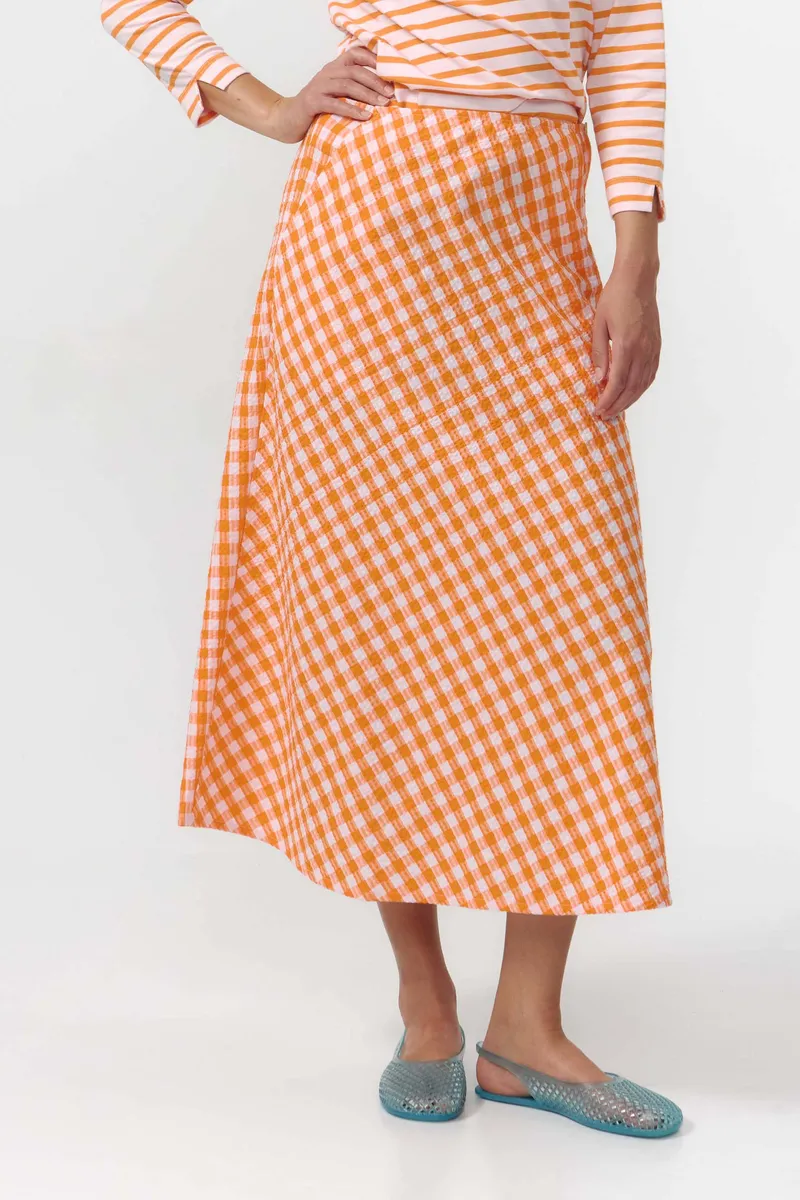 SUITE13LAB SUITE13LAB Damen vegan Rock Belen Check, Orange, – Produktbild 1 von 2