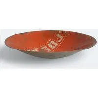 Moogoo Creative Africa Moogoo Creative Africa Kleine Schale aus recycelten Ölfässern ca. 30 cm, Rot-orange mit schrift/logo, – Produktbild 5 von 5