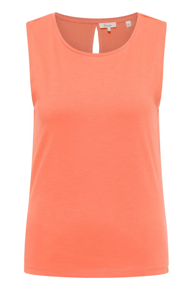 Tranquillo Jerseytop Junaa aus Bio-Baumwolle - camellia orange / L – Produktbild 1 von 2