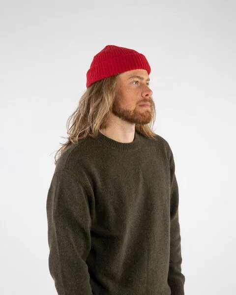 MATONA Matona Strickbeanie für Kinder, Frauen und Männer aus Bio-Baumwolle und Lammwolle / Fisherman Beanie, Poppy, – Produktbild 2 von 3