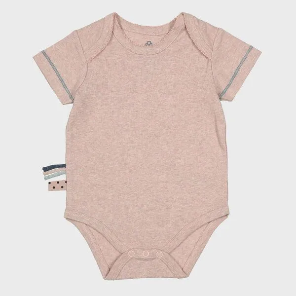 OrganicEra Baby S/S Kurzarm Bodysuit 'OrganicEra' aus Bio-Baumwolle, Rose melange (rose), – Produktbild 2 von 4