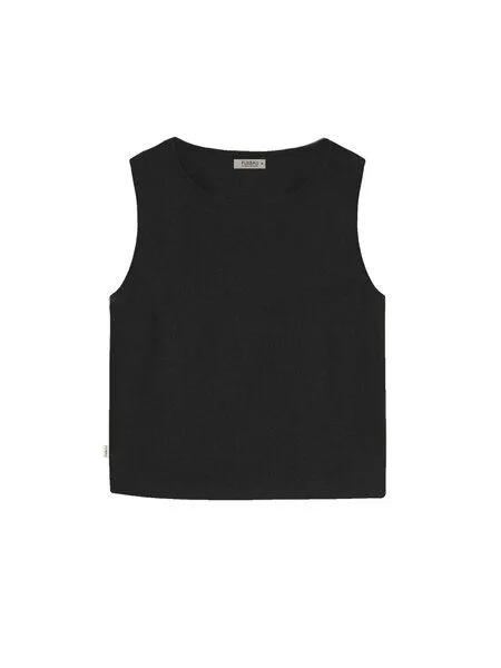 FUXBAU FUXBAU Frauen Leinentop, Schwarz, – Produktbild 3 von 4