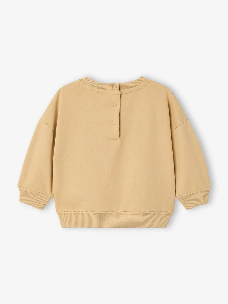 Vertbaudet Baby Sweatshirt mit Print LET'S GO cappuccino, Cappuccino, – Produktbild 2 von 4