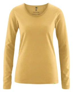 HempAge Hempage Damen vegan Langarm-T-Shirt In Dijon Gelb – Produktbild 1 von 1
