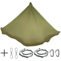 YOGALAXY YOGALAXY® Aerial Yoga Tuch Set - mit Zubehör - Premiumqualität in diversen Farben, Olivgrün, – Produktbild 1 von 1