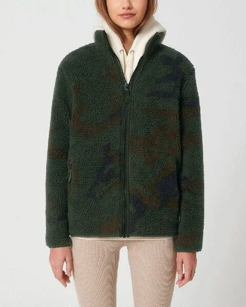 YTWOO YTWOO Wärmende Teddy Fleecejacke aus recyceltem PET, nachhaltig, ökologisch, Camouflage, – Produktbild 3 von 4