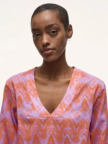 LANIUS LANIUS Bluse Print Wild Waves aus Bio-Baumwolle, Mandarine, – Produktbild 3 von 4