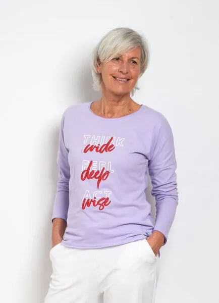 SPARKLES OF LIGHT SPARKLES OF LIGHT Yoga Shirt | THINK FEEL ACT, Lila, – Produktbild 1 von 2