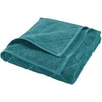 HANS NATUR Handtuch Bio-Baumwolle Frottee Raute petrol Maße 50 x 100 cm, Türkis, – Produktbild 1 von 1