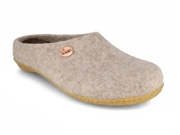 WoolFit WoolFit Filzpantoffeln „Classic“ mit Naturgummisohle mit weichen Filzeinlagen, Beige, – Produktbild 1 von 4