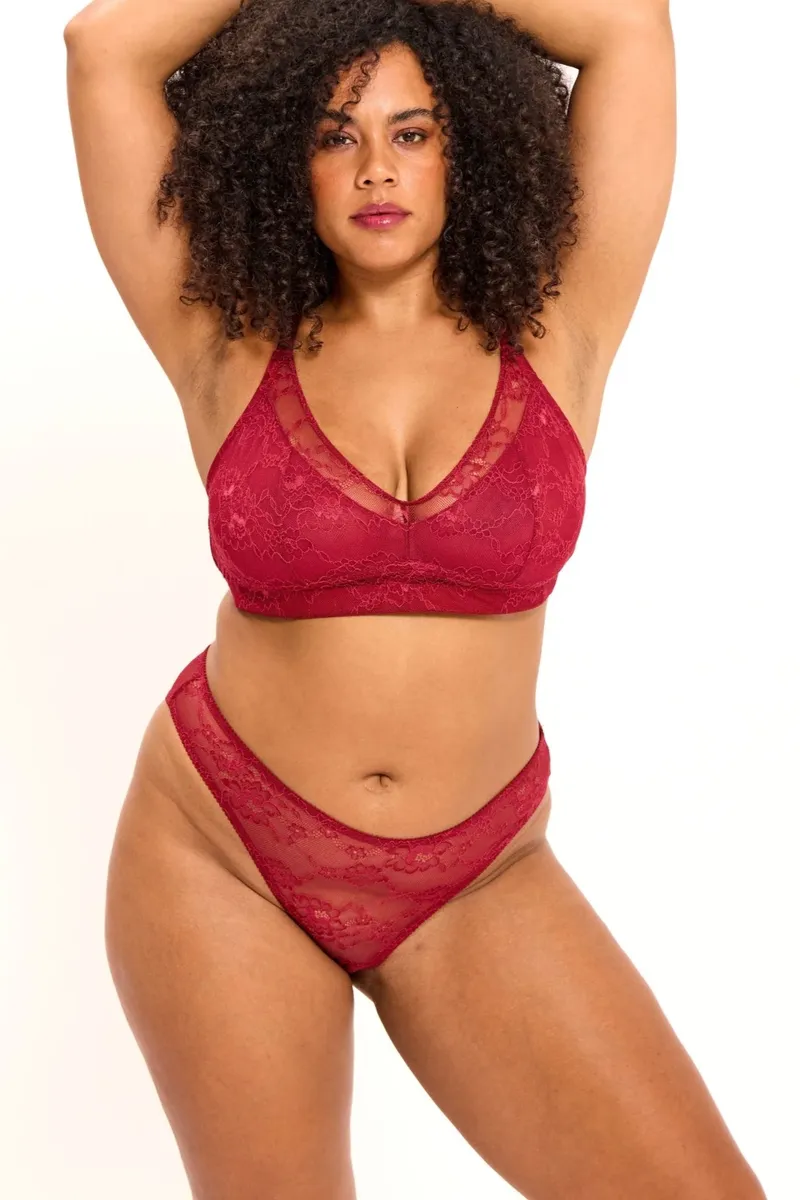 Understatement Understatement Damen vegan Bralette Lace Support Plus, Rot, – Produktbild 2 von 2