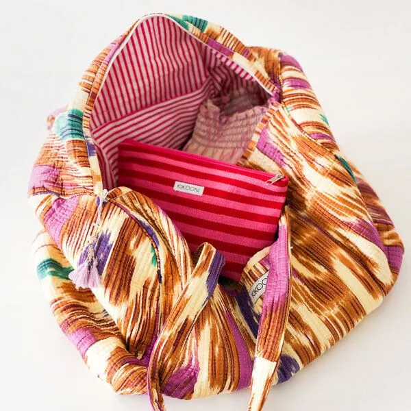 KIKOONI KIKOONI handgefertigte große Baumwolltasche "K. Shopper", Happy ikat, – Produktbild 4 von 4