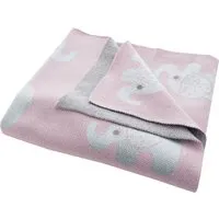 HANS NATUR Babydecke Bio-Baumwolle, Elefanten rose Maße 80 x 100cm – Produktbild 1 von 1