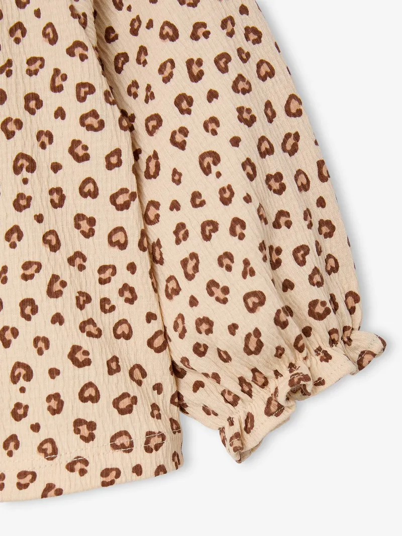 Vertbaudet Baby Shirt mit Rüschenkragen, Vanille leo, – Produktbild 3 von 4