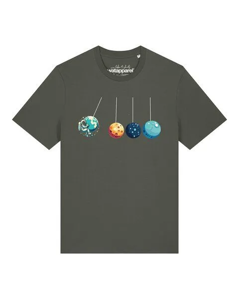 watapparel watapparel T-Shirt Unisex Weltraumforscher, Khaki, – Produktbild 1 von 2