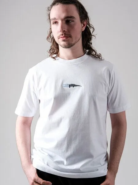 FANTASTIC REALITY STUDIOS Fantastic Reality Studios Crocodile Boxy Fit T-Shirt – Bio-Baumwolle, Unisex, Weiss, – Produktbild 3 von 4
