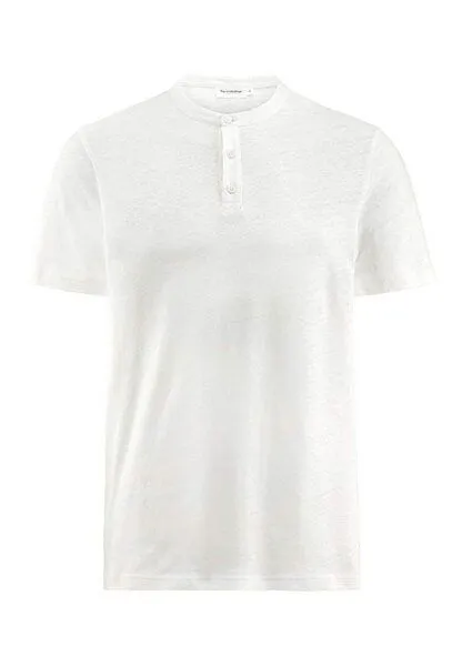 hessnatur hessnatur Henley Shirt Regular aus Bio-Baumwolle und Leinen, Naturweiss, – Produktbild 3 von 4