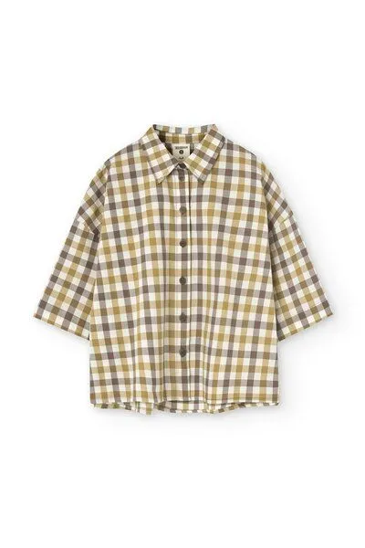 TIRALAHILACHA TIRALAHILACHA Hallow oversized shirt vichy, Gelb, – Produktbild 4 von 4