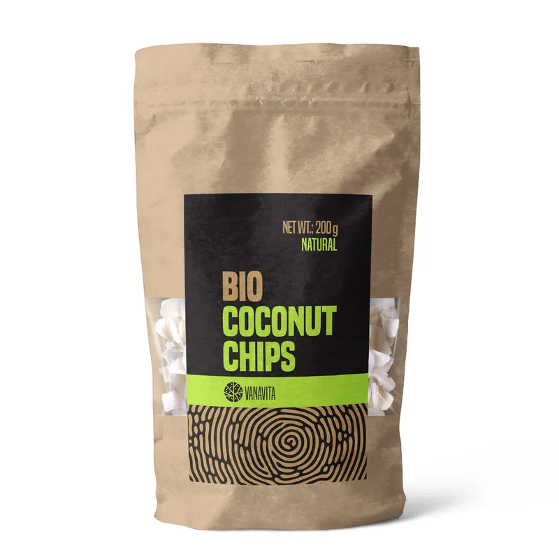 GymBeam Bio VanaVita Natürliche Bio-Kokosnusschips 200 g – Produktbild 1 von 1