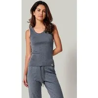 YOU LOOK PERFECT YOU LOOK PERFECT 100% Merino Rippen-Stricktop "Blossom", Grau, – Produktbild 1 von 1