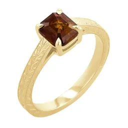 Eppi Eppi Von Hand gravierter Ring mit einem Salt and Pepper Diamanten in Emeraldschliff Arlena – Produktbild 1 von 1