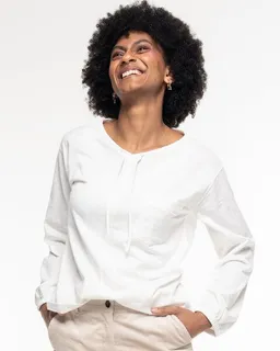 Alma & Lovis Alma & Lovis Royal Jersey Blusenshirt aus Organic Cotton | V-Neck Blouse – Produktbild 1 von 1