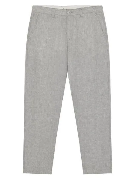 KnowledgeCotton Apparel KnowledgeCotton Apparel Chinohose CHUCK aus Bio-Leinen, Grau (yarndyed ultimate grey), – Produktbild 2 von 3