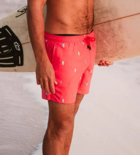Narwal Narwal Badehose mit Print, Rot (popsicle), – Produktbild 1 von 4