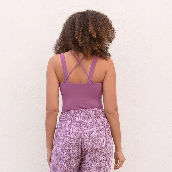 Jaya Jaya MARLENE TENCEL - Damen - Sportlich-feminines Top aus weichem, atmungsaktivem TENCEL Lyocell/Biobaumwoll-Mix mit integriertem Bustier für Yoga, Mauve/rosa, – Produktbild 2 von 3