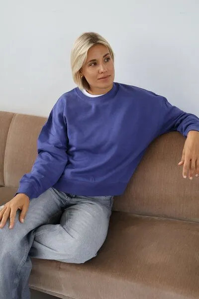 Kultgut Kultgut Goodness Sweater 100% Bio-Baumwolle - Ein schöner Allrounder im Boxistyle, Lila(deepviolet), – Produktbild 1 von 4
