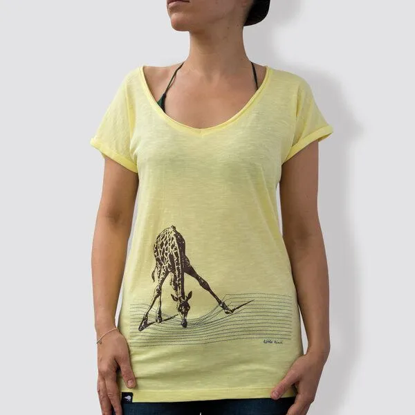 little kiwi little kiwi Damen T-Shirt, "In der Savanne", Iris Yellow – Produktbild 1 von 4