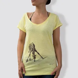 little kiwi little kiwi Damen T-Shirt, "In der Savanne", Iris Yellow – Produktbild 1 von 1