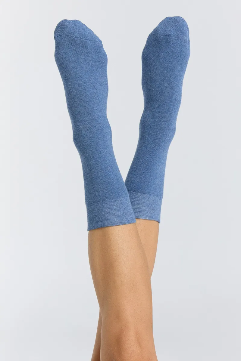Albero Natur Albero Natur Damen vegan Multipack 6x Frottee-Socken Jeans Melange, Blau, – Produktbild 3 von 3